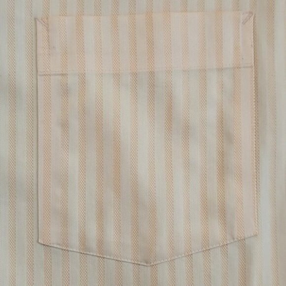 Tommy Hilfiger Dress Shirt Men's 17 1/2 32-33 XL Peach Herringbone Long Sleeve - Picture 5 of 14